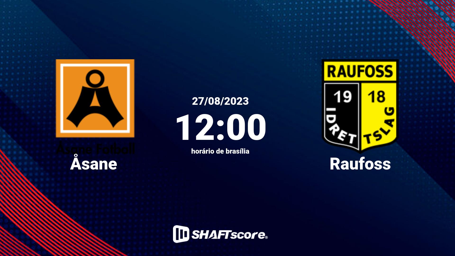 Estatísticas do jogo Åsane vs Raufoss 27.08 12:00