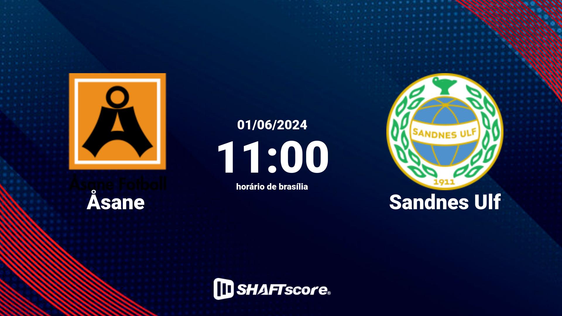 Estatísticas do jogo Åsane vs Sandnes Ulf 01.06 11:00