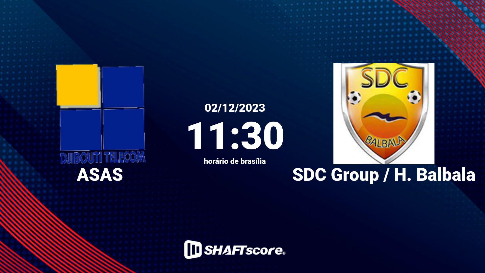 Estatísticas do jogo ASAS vs SDC Group / H. Balbala 02.12 11:30