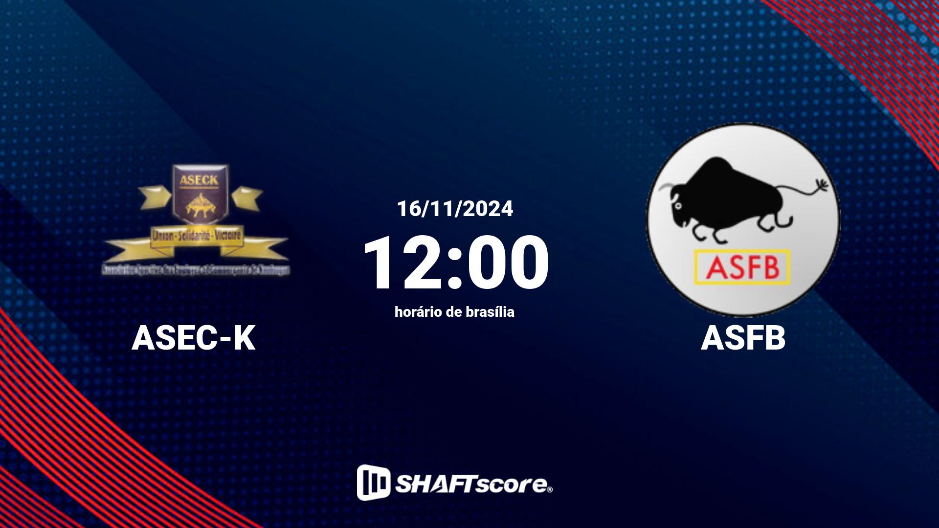 Estatísticas do jogo ASEC-K vs ASFB 16.11 12:00