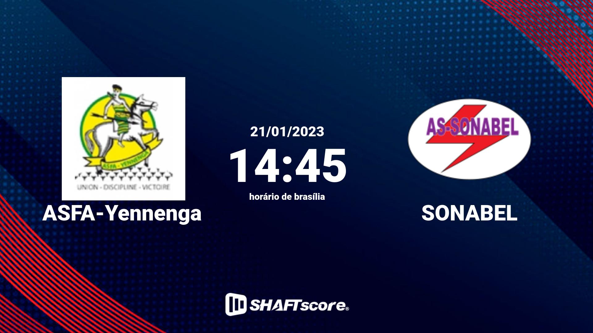 Estatísticas do jogo ASFA-Yennenga vs SONABEL 21.01 14:45