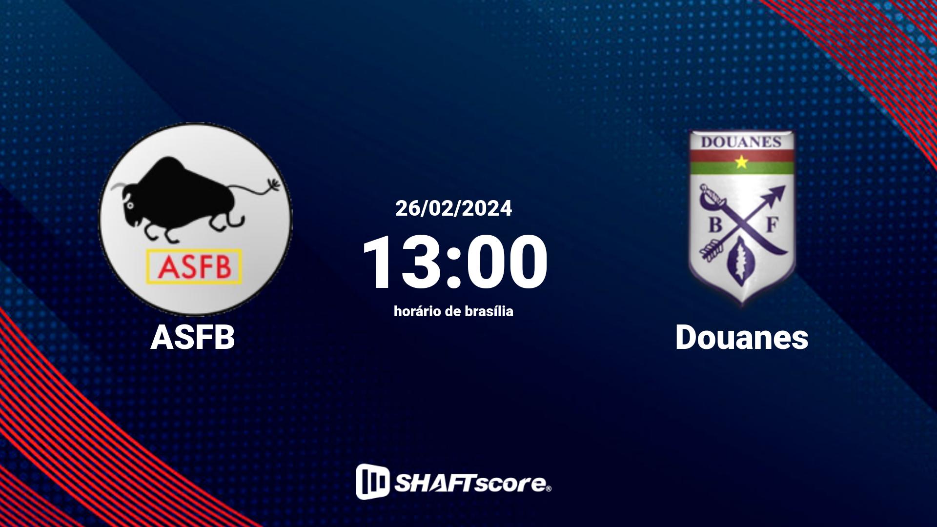 Estatísticas do jogo ASFB vs Douanes 26.02 13:00