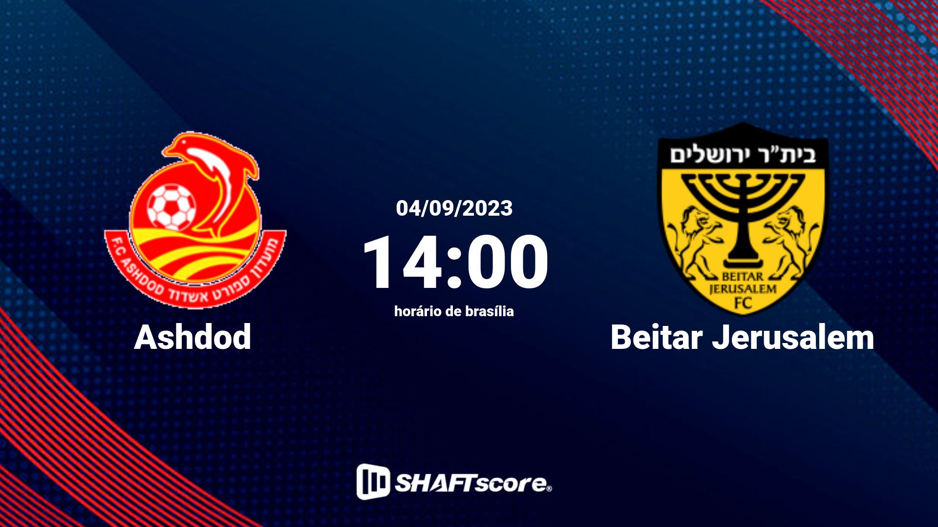 Estatísticas do jogo Ashdod vs Beitar Jerusalem 04.09 14:00