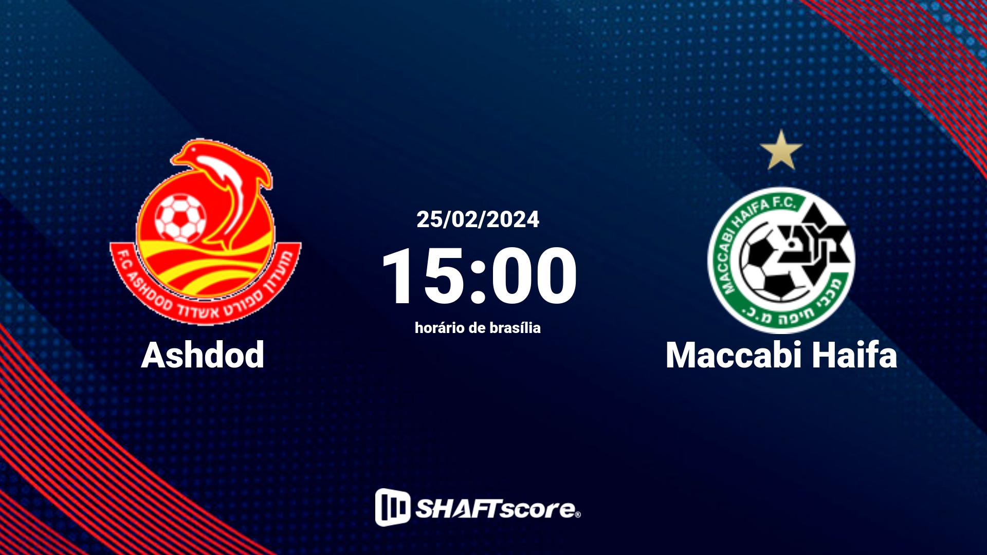 Estatísticas do jogo Ashdod vs Maccabi Haifa 25.02 15:00