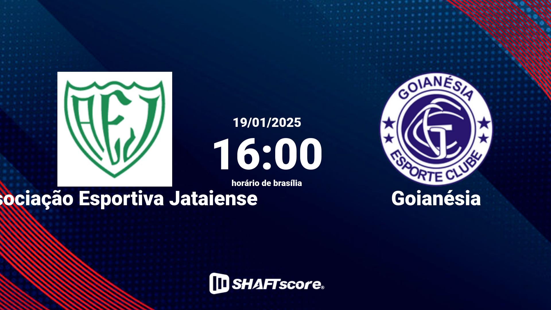 Estatísticas do jogo Associação Esportiva Jataiense vs Goianésia 19.01 16:00