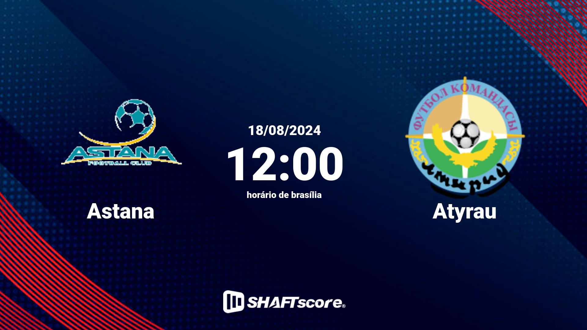 Estatísticas do jogo Astana vs Atyrau 18.08 12:00