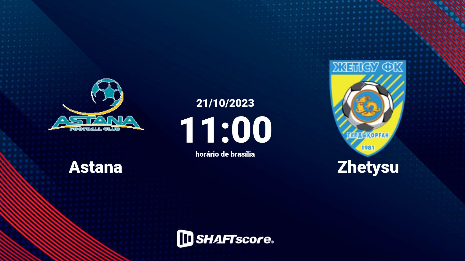 Estatísticas do jogo Astana vs Zhetysu 21.10 11:00