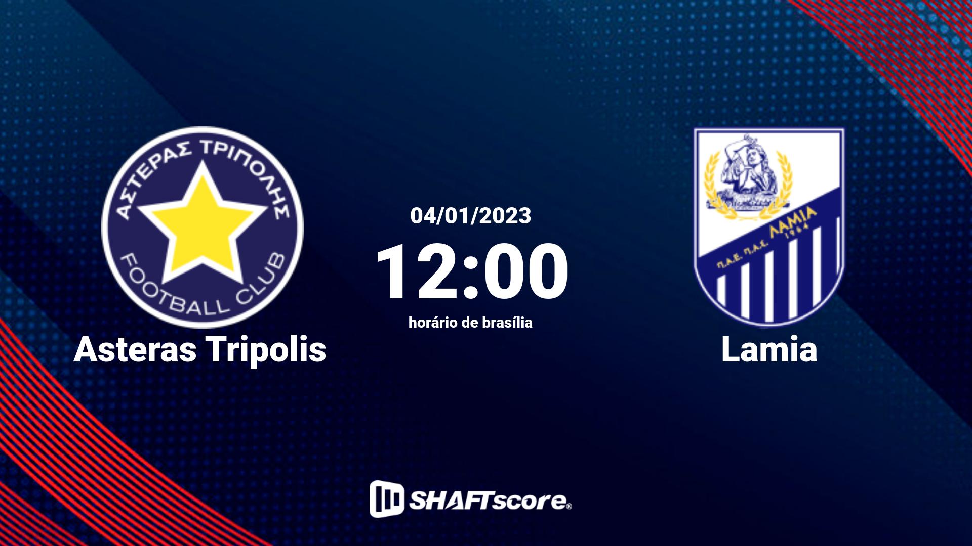 Estatísticas do jogo Asteras Tripolis vs Lamia 04.01 12:00