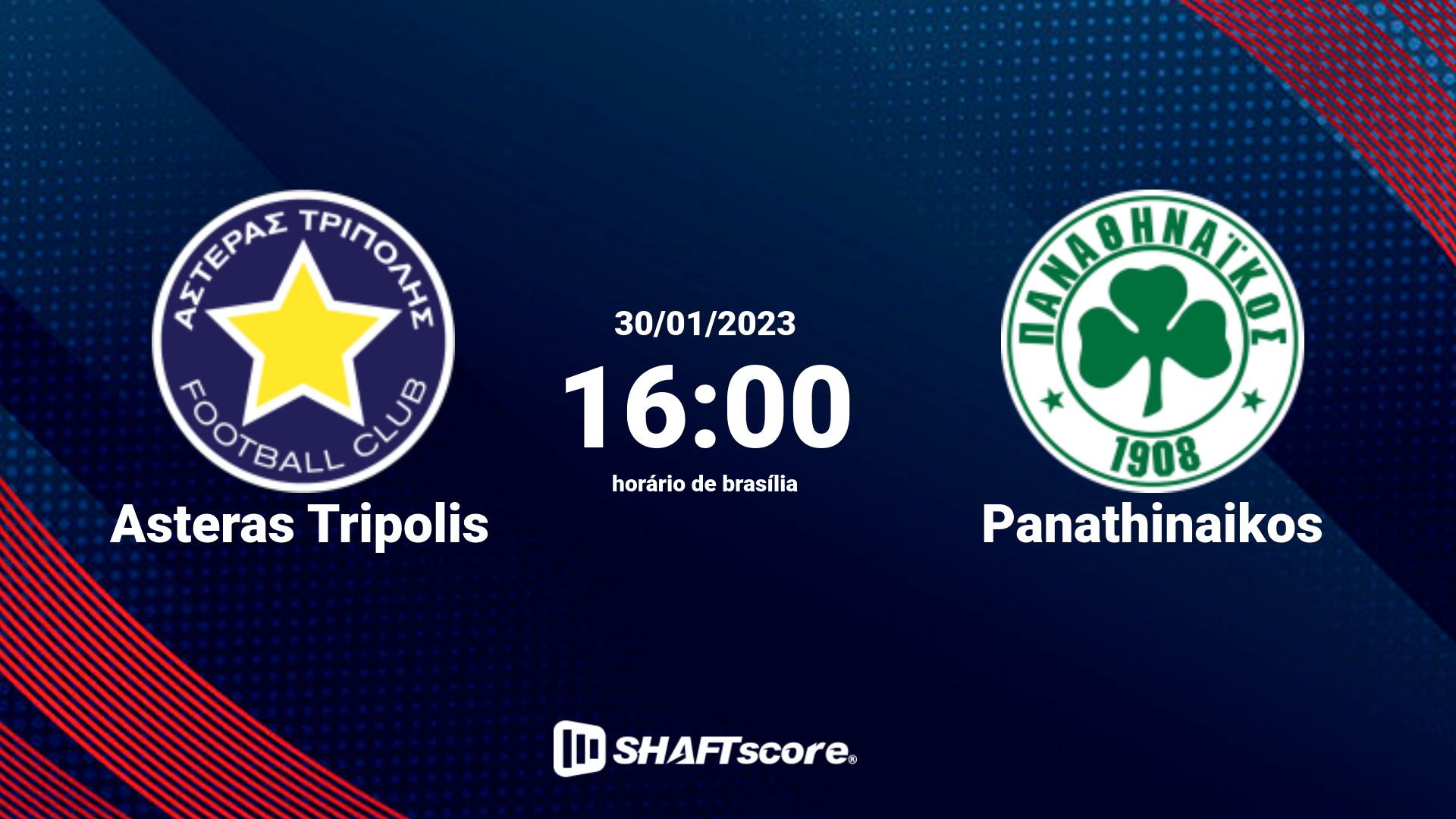 Estatísticas do jogo Asteras Tripolis vs Panathinaikos 30.01 16:00