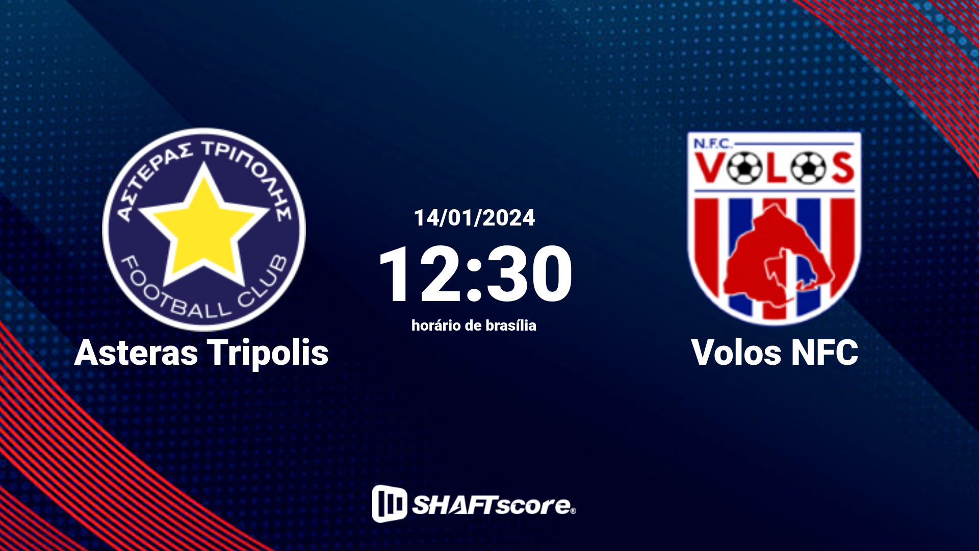 Estatísticas do jogo Asteras Tripolis vs Volos NFC 14.01 12:30