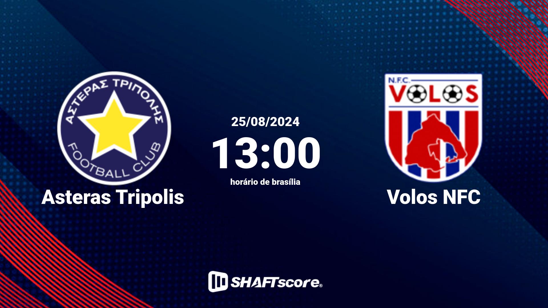 Estatísticas do jogo Asteras Tripolis vs Volos NFC 25.08 13:00