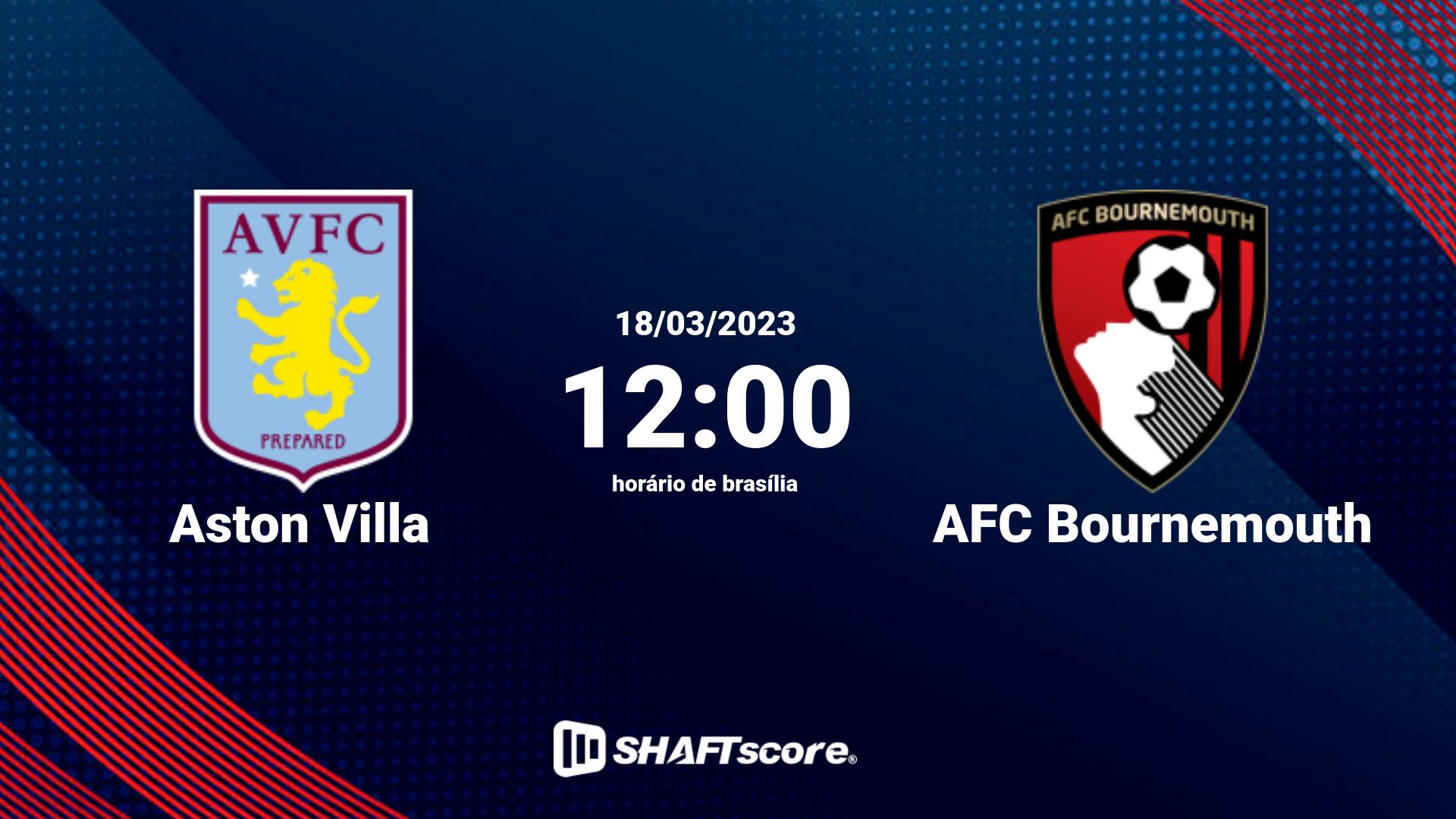 Estatísticas do jogo Aston Villa vs AFC Bournemouth 18.03 12:00