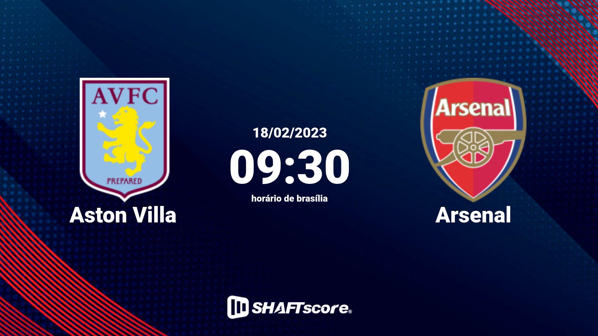 Estatísticas do jogo Aston Villa vs Arsenal 18.02 09:30