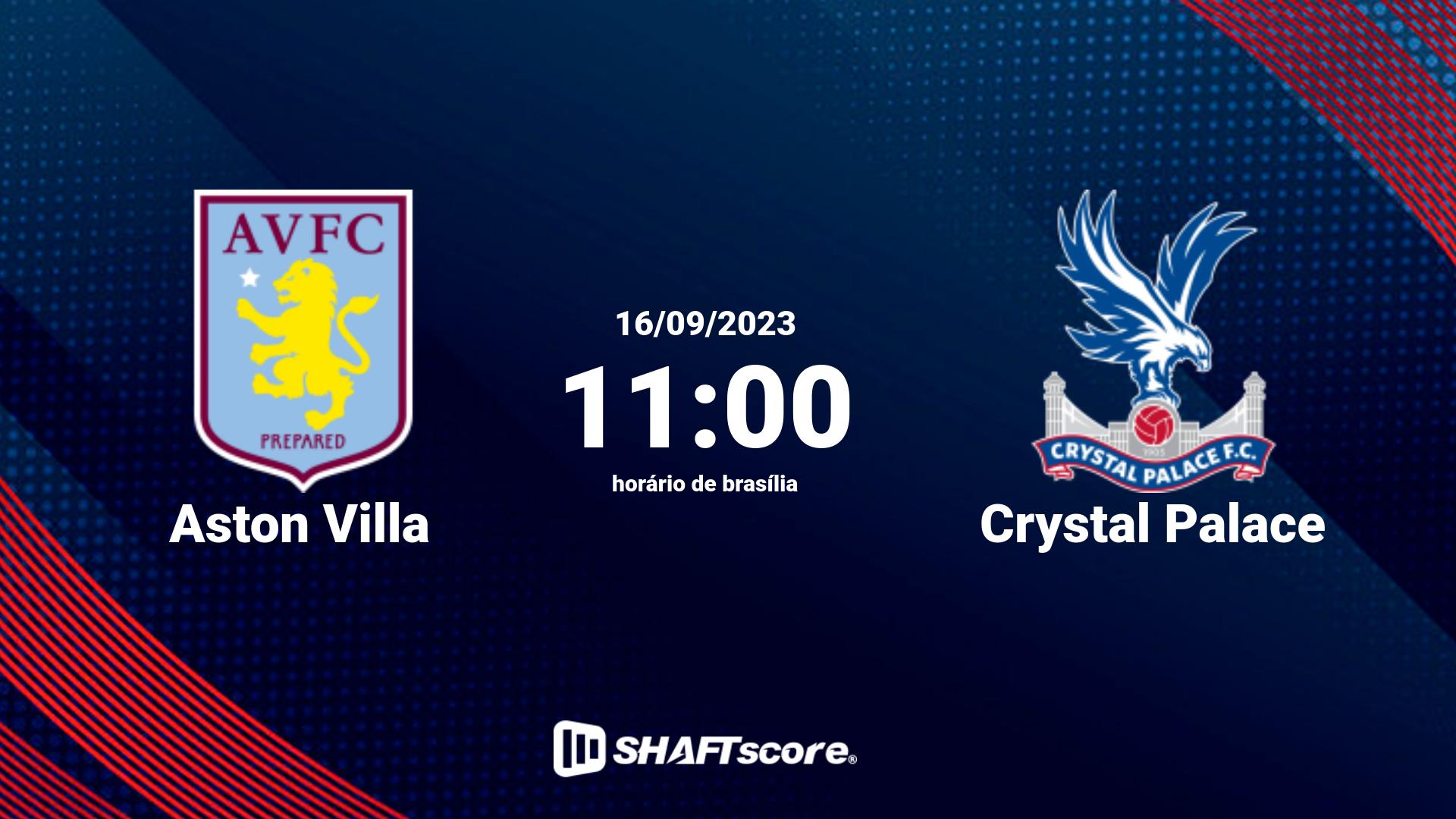 Estatísticas do jogo Aston Villa vs Crystal Palace 16.09 11:00