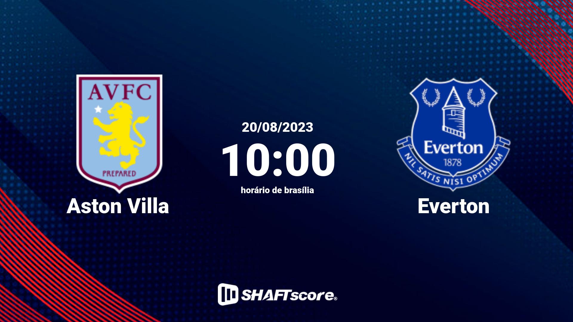 Estatísticas do jogo Aston Villa vs Everton 20.08 10:00