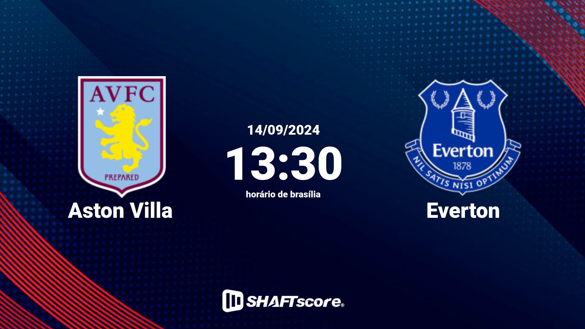 Estatísticas do jogo Aston Villa vs Everton 14.09 13:30