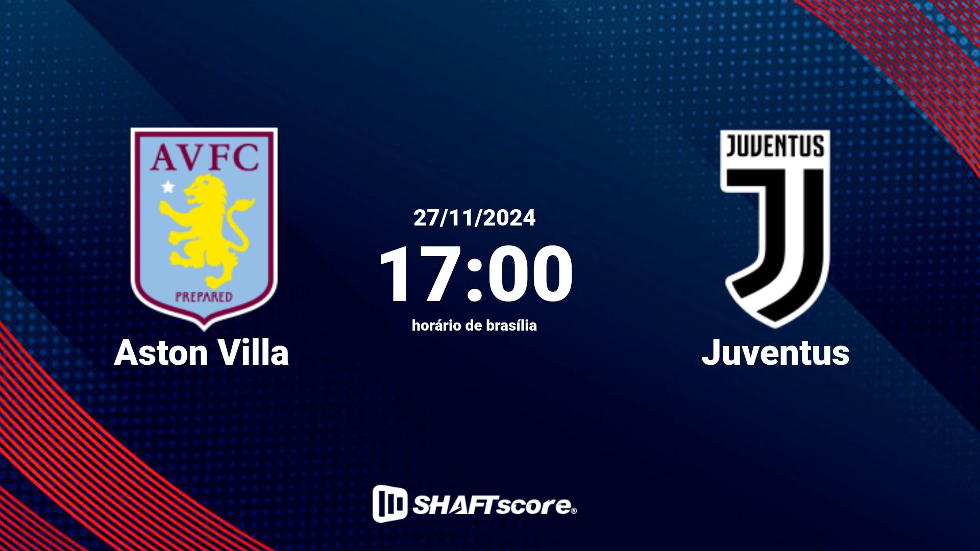 Estatísticas do jogo Aston Villa vs Juventus 27.11 17:00