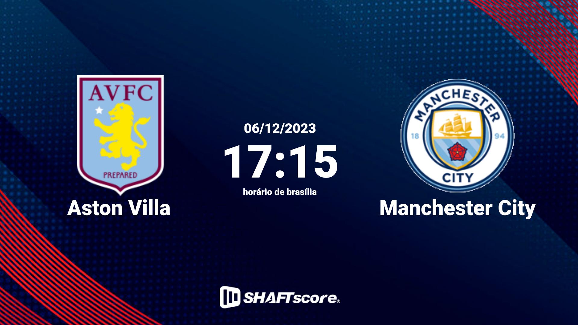 Estatísticas do jogo Aston Villa vs Manchester City 06.12 17:15