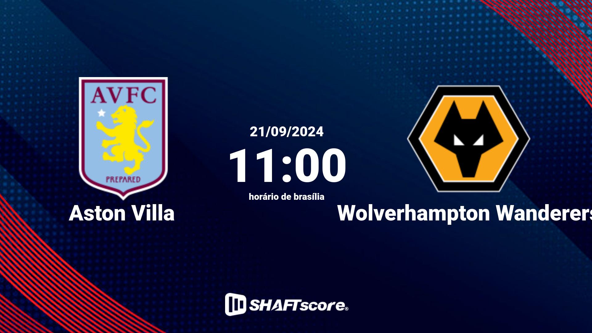 Estatísticas do jogo Aston Villa vs Wolverhampton Wanderers 21.09 11:00