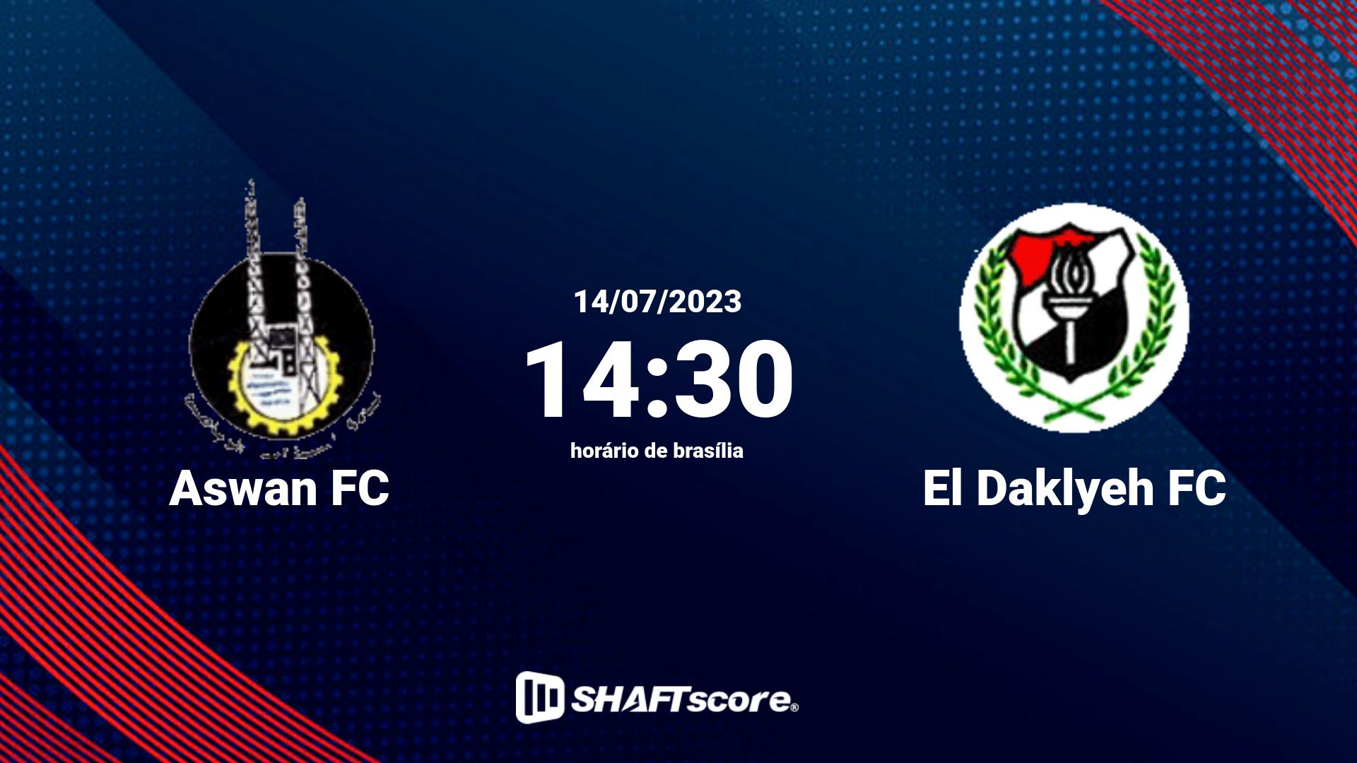 Estatísticas do jogo Aswan FC vs El Daklyeh FC 14.07 14:30