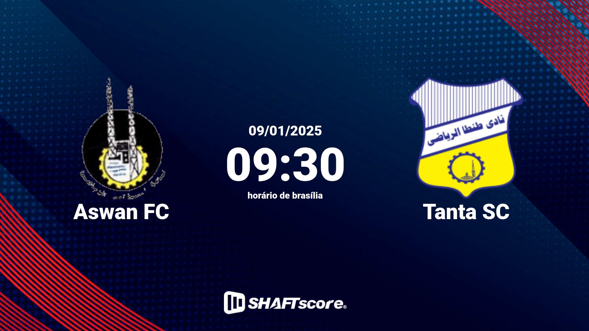 Estatísticas do jogo Aswan FC vs Tanta SC 09.01 09:30