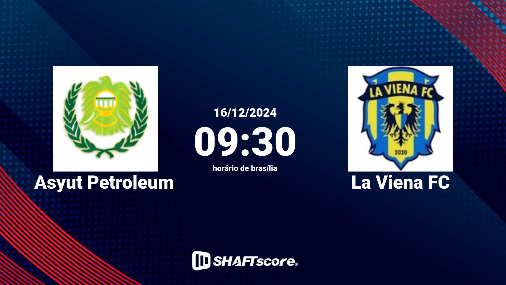 Estatísticas do jogo Asyut Petroleum vs La Viena FC 16.12 09:30