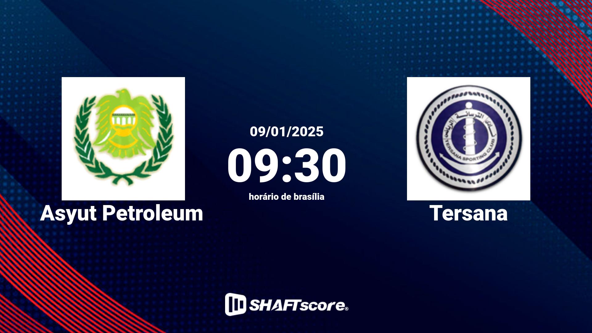 Estatísticas do jogo Asyut Petroleum vs Tersana 09.01 09:30