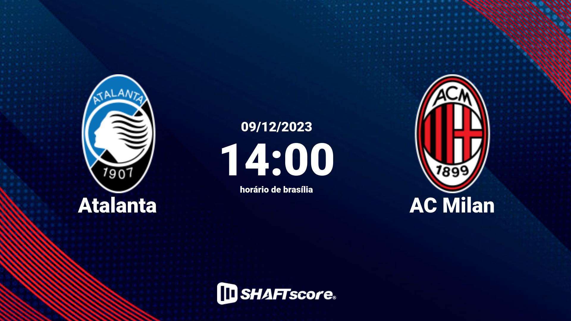 Estatísticas do jogo Atalanta vs AC Milan 09.12 14:00