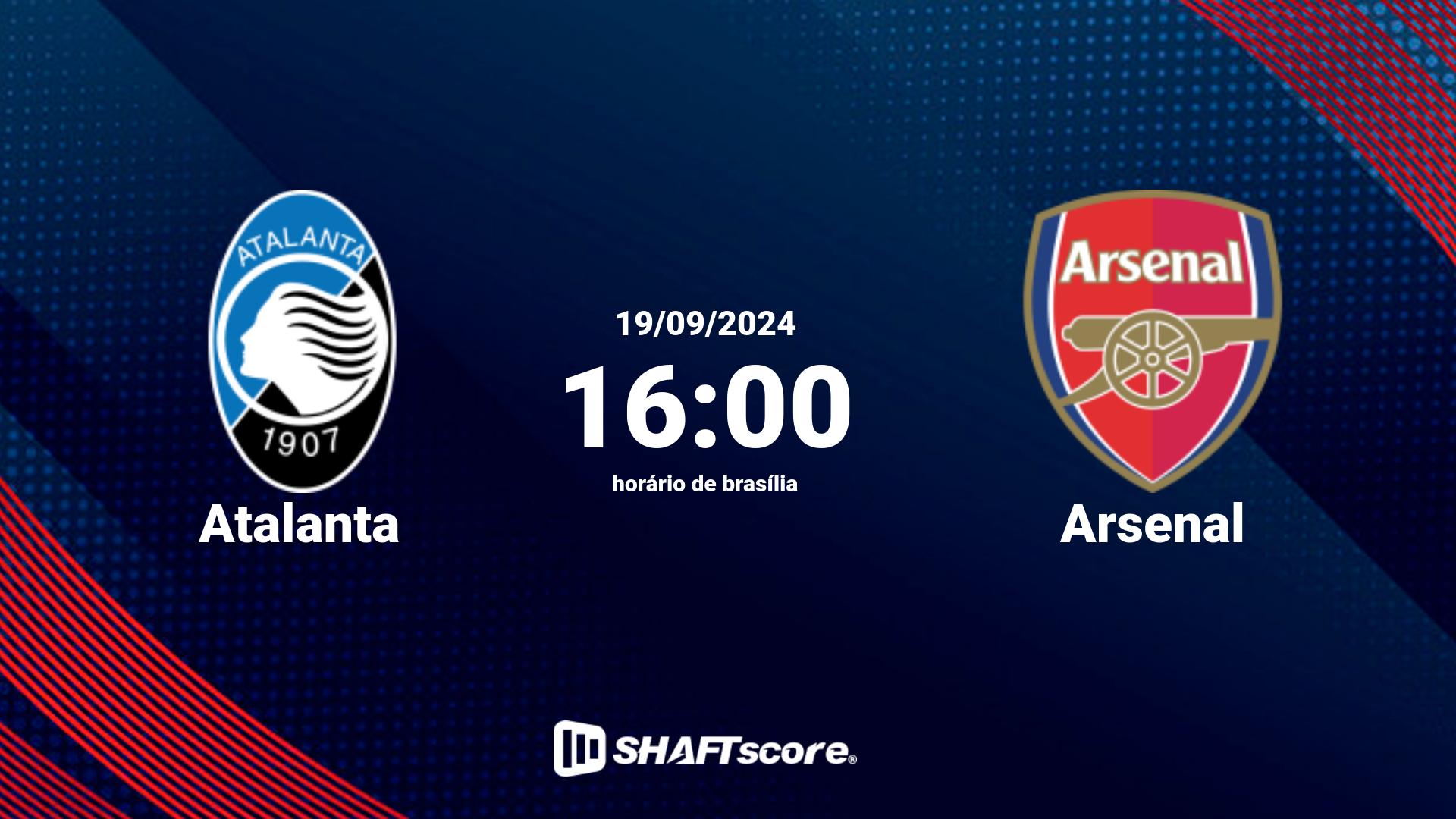 Estatísticas do jogo Atalanta vs Arsenal 19.09 16:00