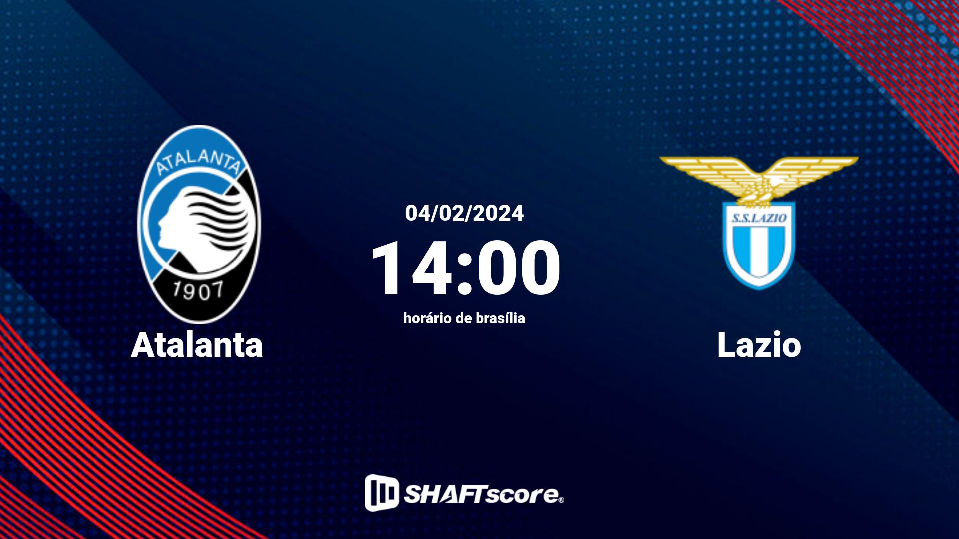 Estatísticas do jogo Atalanta vs Lazio 04.02 14:00