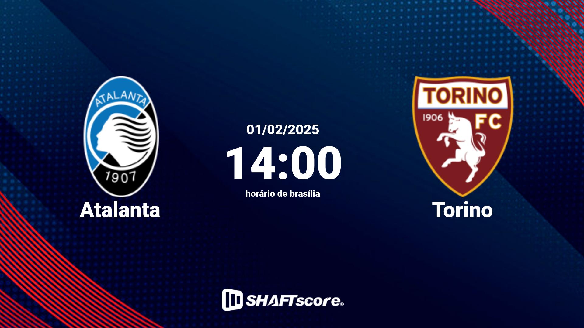 Estatísticas do jogo Atalanta vs Torino 01.02 14:00