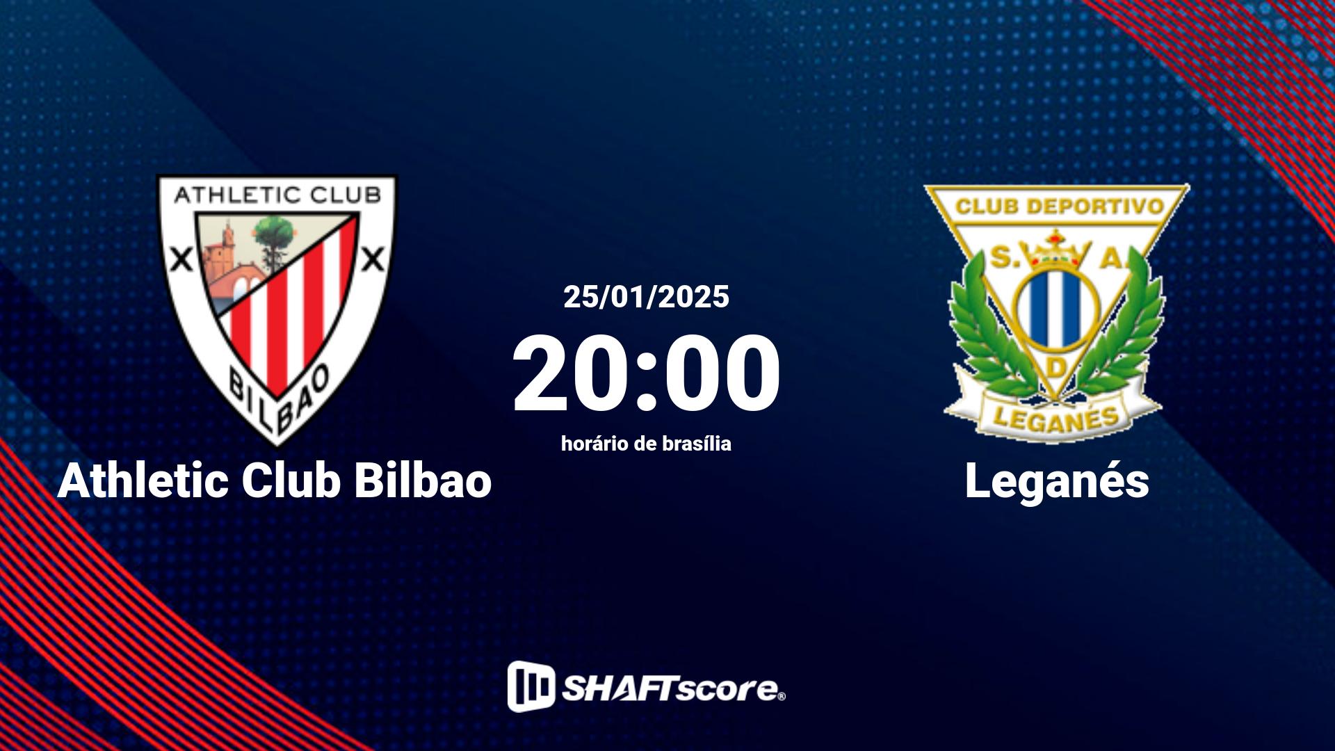 Estatísticas do jogo Athletic Club Bilbao vs Leganés 25.01 20:00