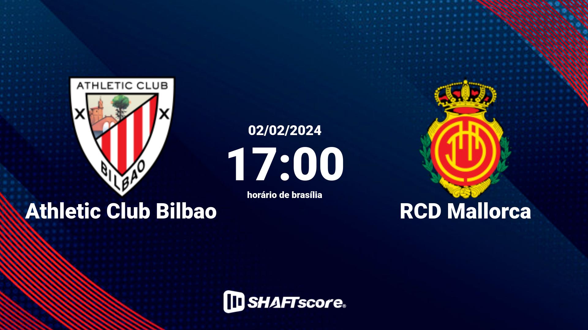 Estatísticas do jogo Athletic Club Bilbao vs RCD Mallorca 02.02 17:00