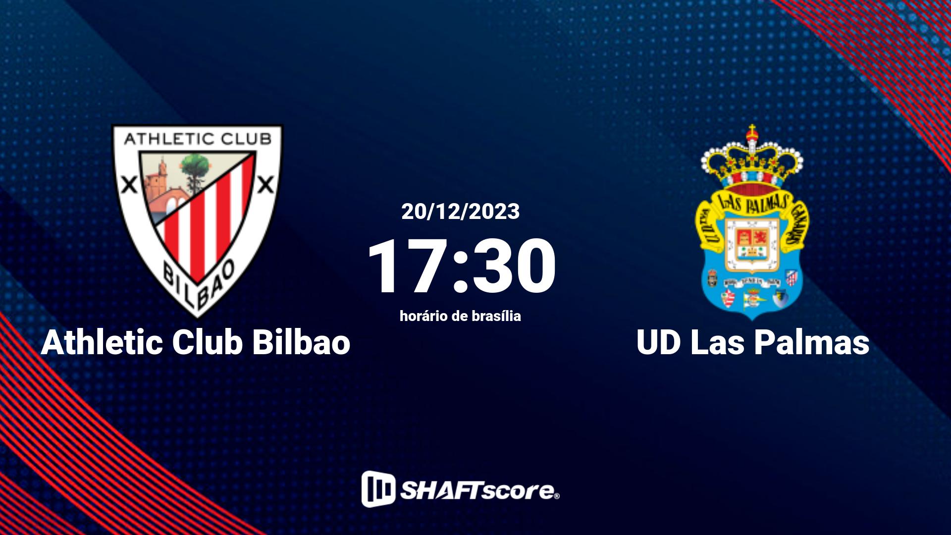 Estatísticas do jogo Athletic Club Bilbao vs UD Las Palmas 20.12 17:30