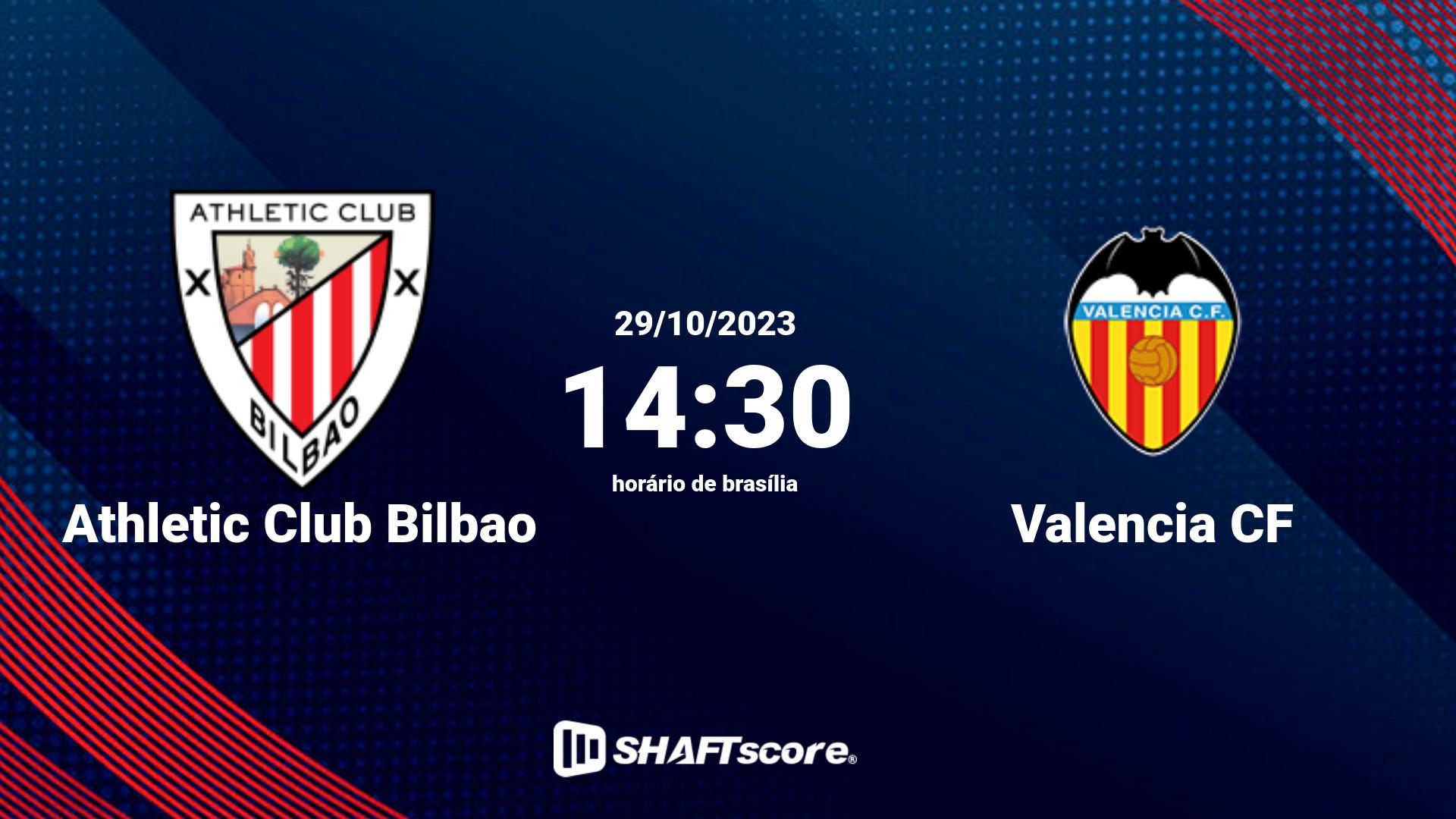 Estatísticas do jogo Athletic Club Bilbao vs Valencia CF 29.10 14:30