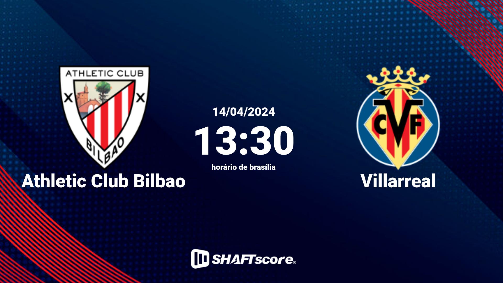 Estatísticas do jogo Athletic Club Bilbao vs Villarreal 14.04 13:30