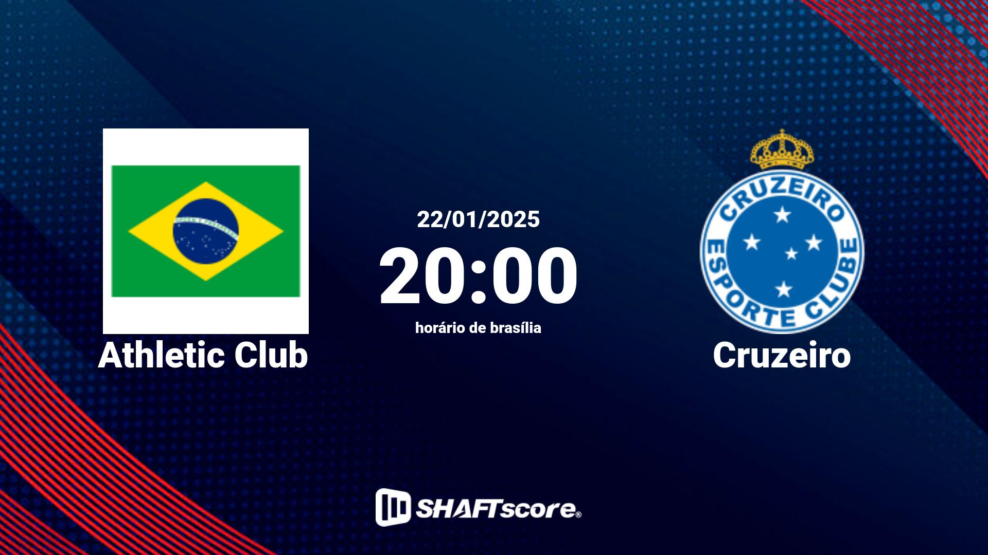 Estatísticas do jogo Athletic Club vs Cruzeiro 22.01 20:00