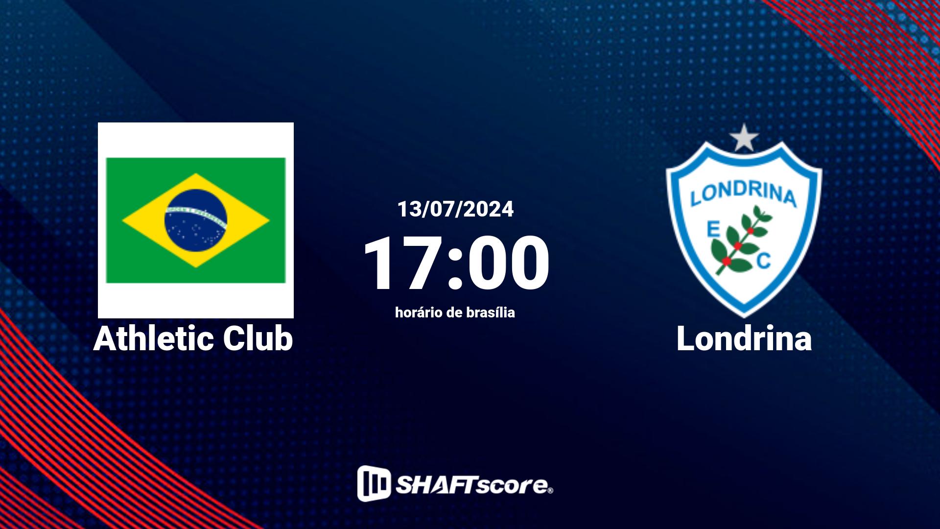 Estatísticas do jogo Athletic Club vs Londrina 13.07 17:00