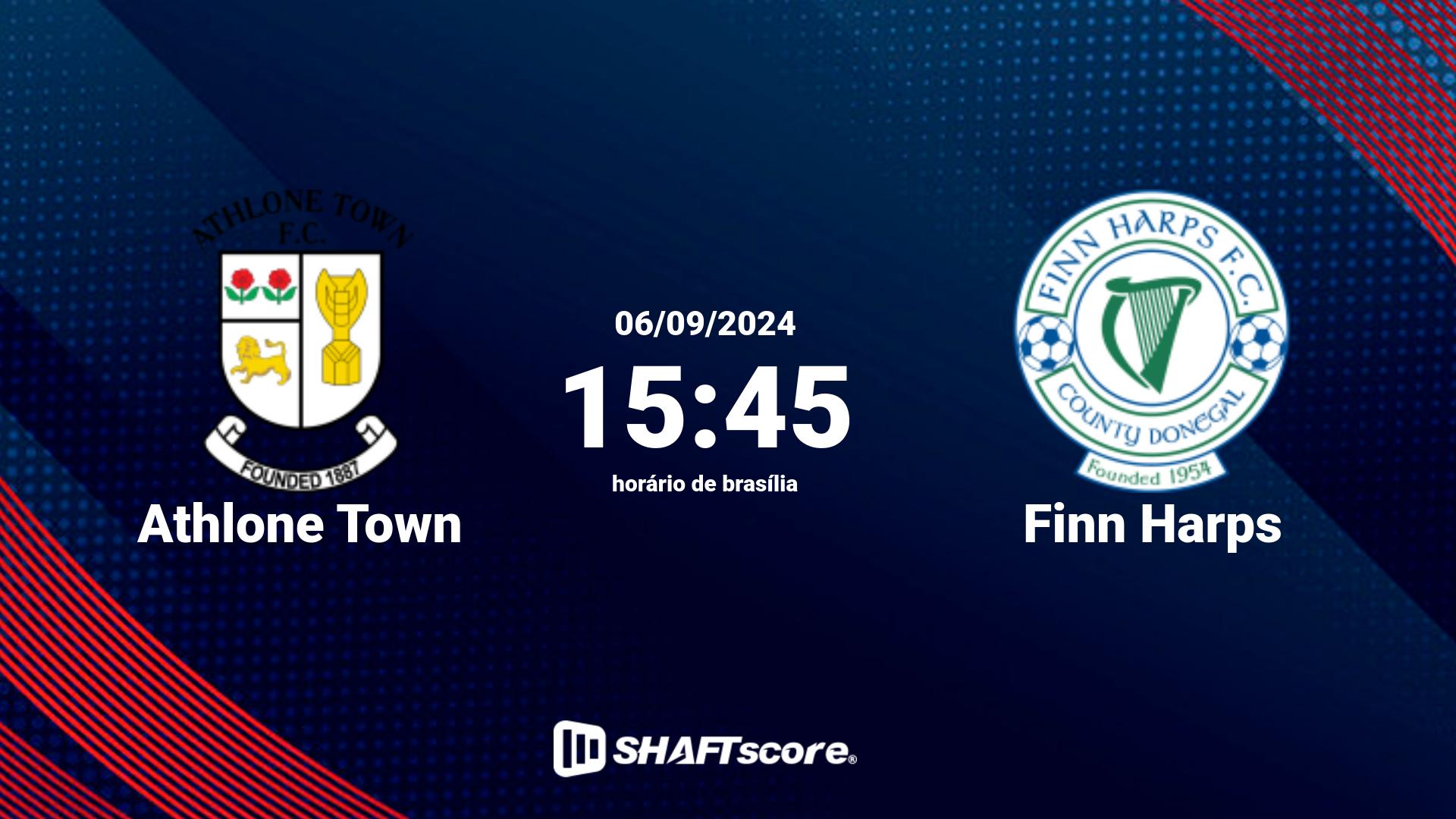 Estatísticas do jogo Athlone Town vs Finn Harps 06.09 15:45