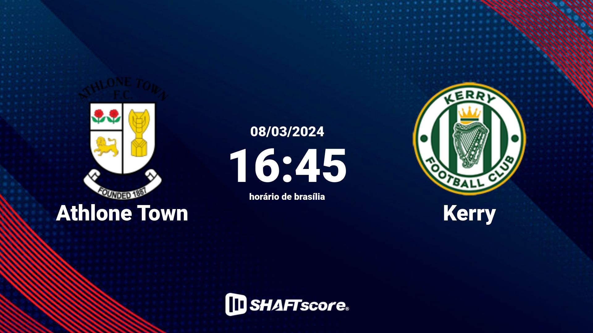 Estatísticas do jogo Athlone Town vs Kerry 08.03 16:45