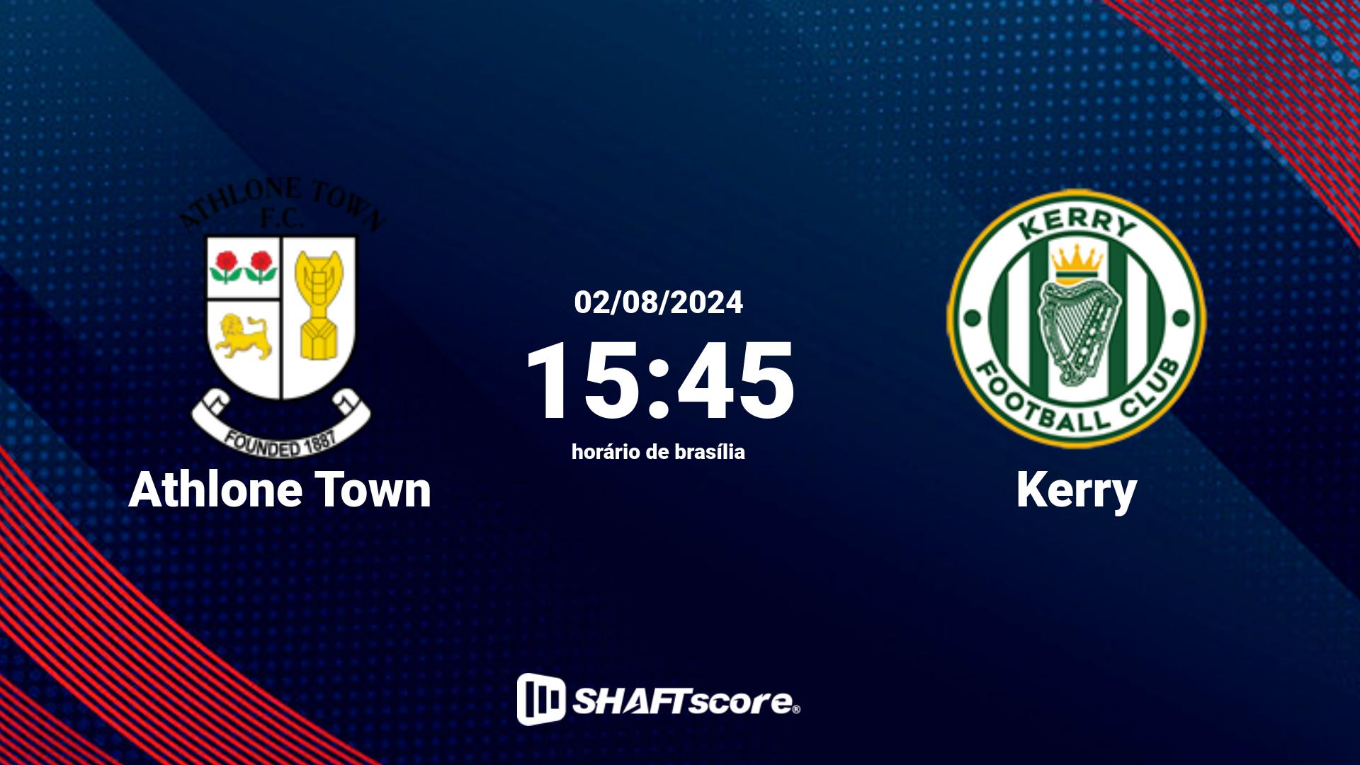 Estatísticas do jogo Athlone Town vs Kerry 02.08 15:45