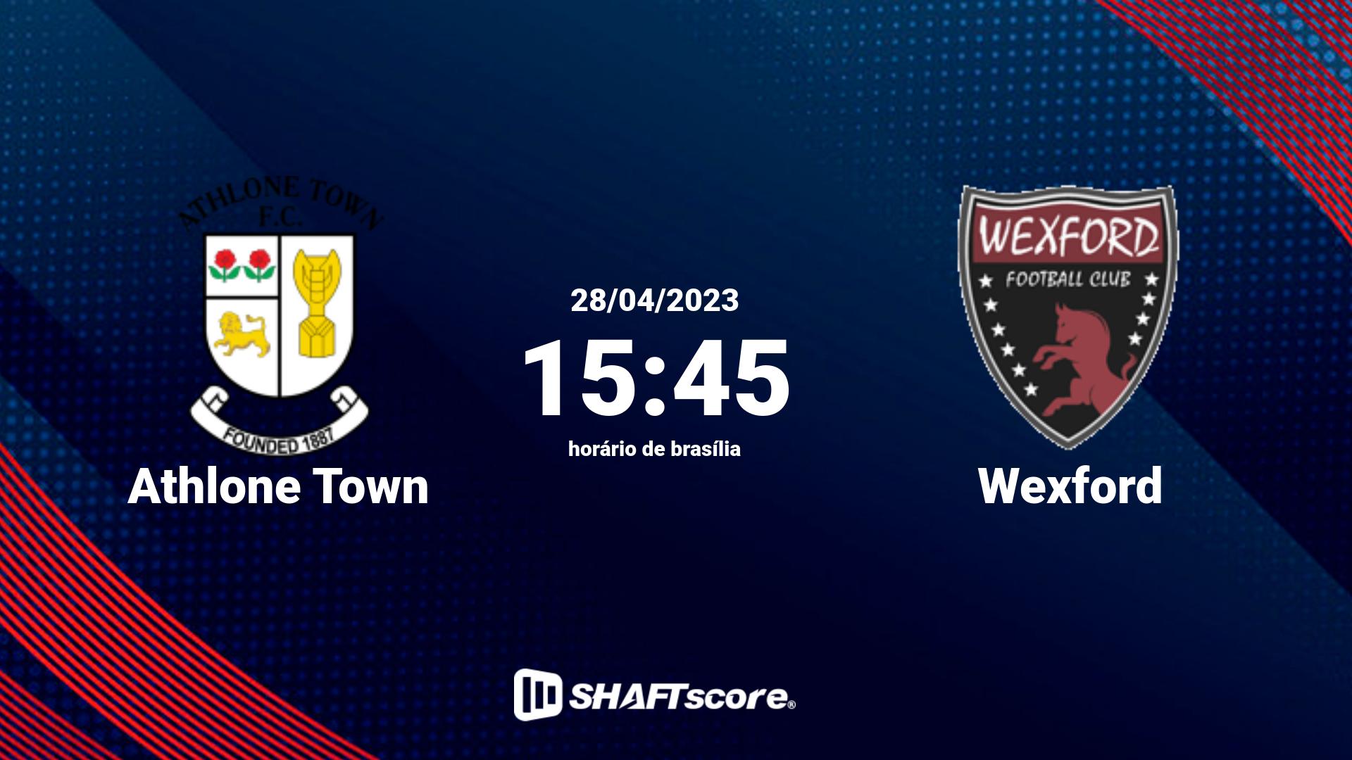 Estatísticas do jogo Athlone Town vs Wexford 28.04 15:45