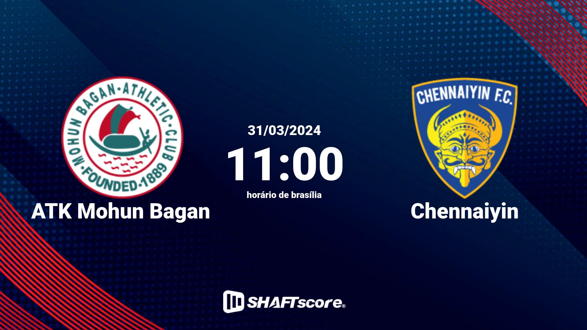 Estatísticas do jogo ATK Mohun Bagan vs Chennaiyin 31.03 11:00