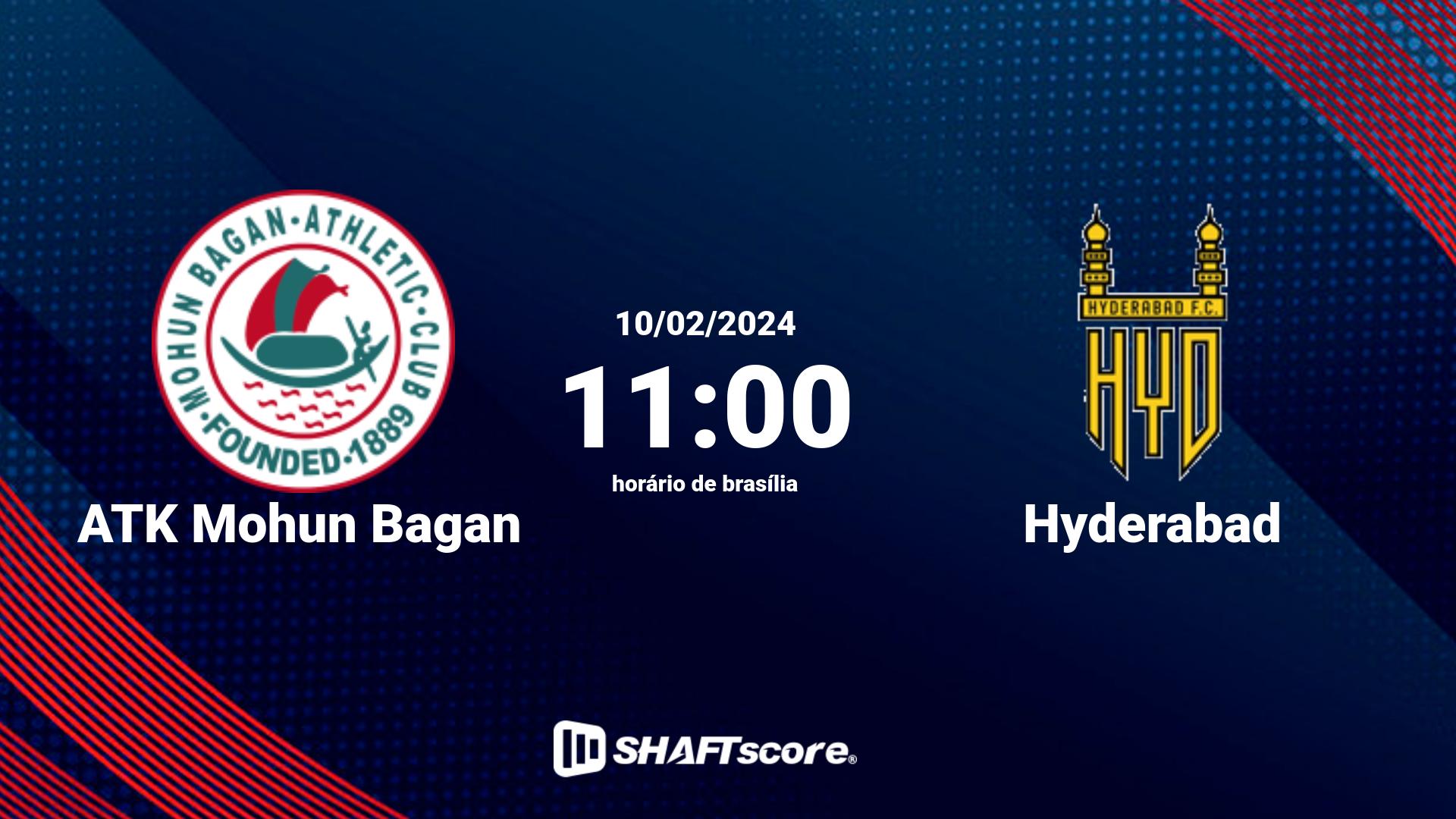 Estatísticas do jogo ATK Mohun Bagan vs Hyderabad 10.02 11:00