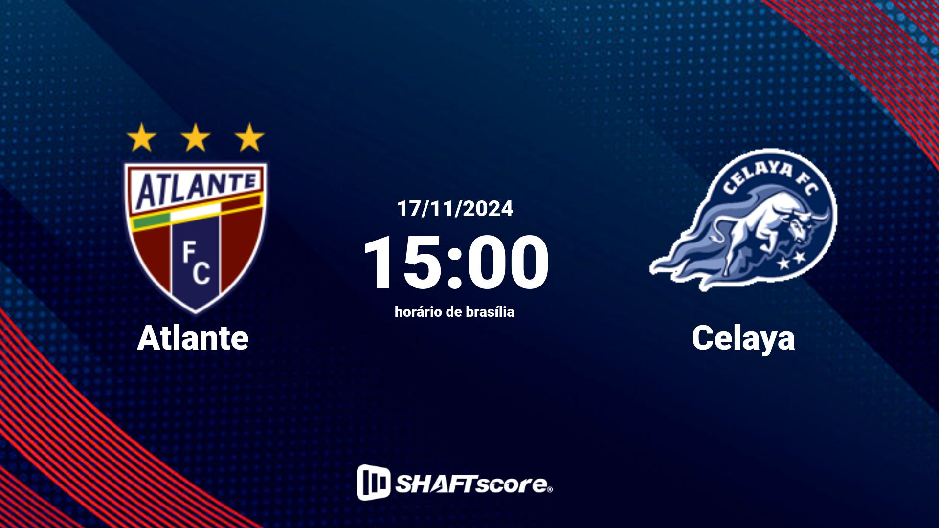 Estatísticas do jogo Atlante vs Celaya 17.11 15:00