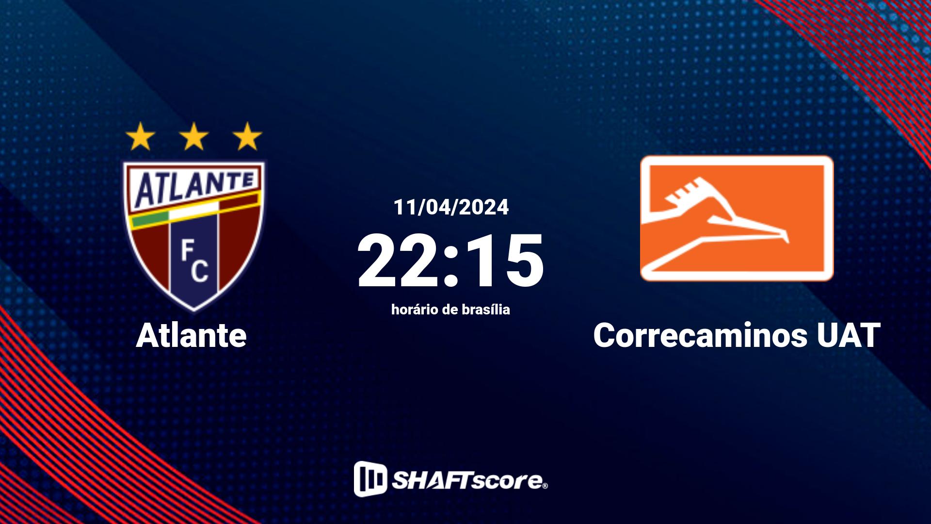 Estatísticas do jogo Atlante vs Correcaminos UAT 11.04 22:15