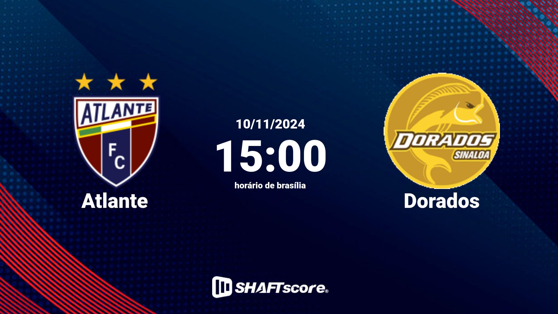 Estatísticas do jogo Atlante vs Dorados 10.11 15:00