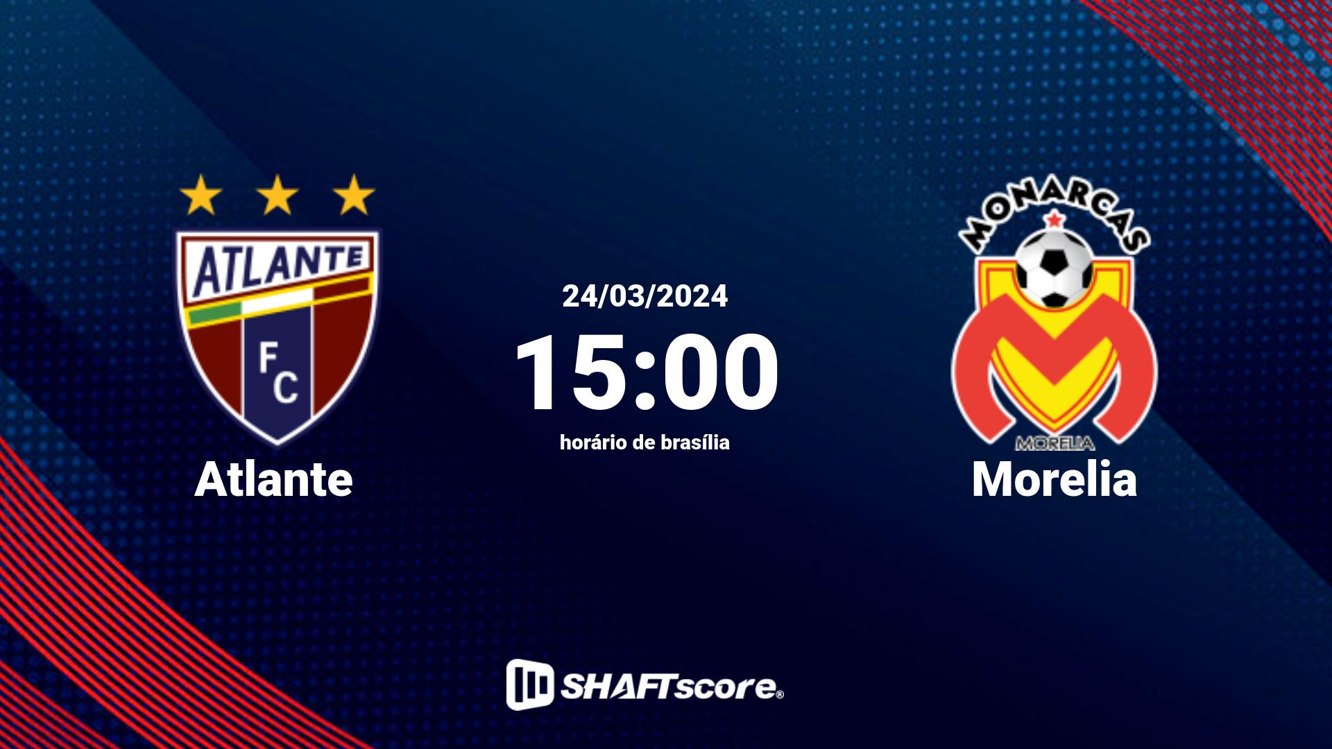 Estatísticas do jogo Atlante vs Morelia 24.03 15:00