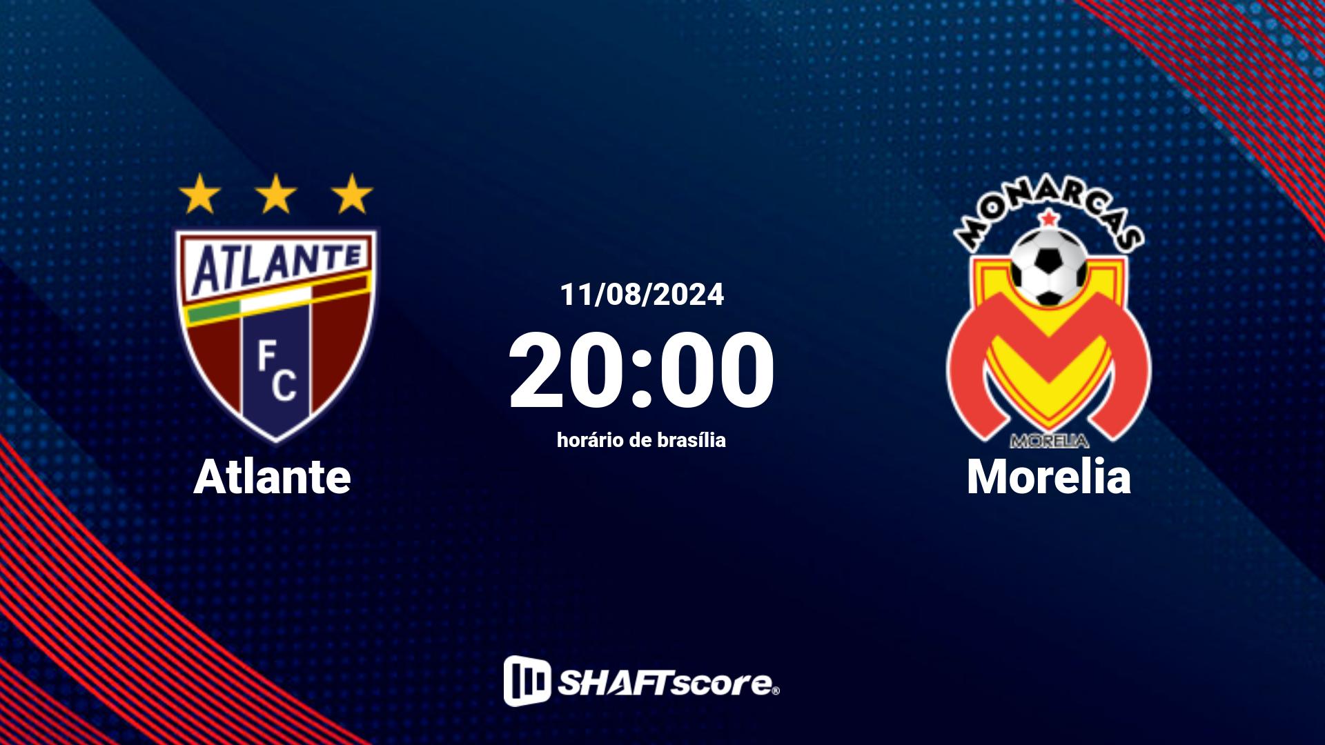 Estatísticas do jogo Atlante vs Morelia 11.08 20:00