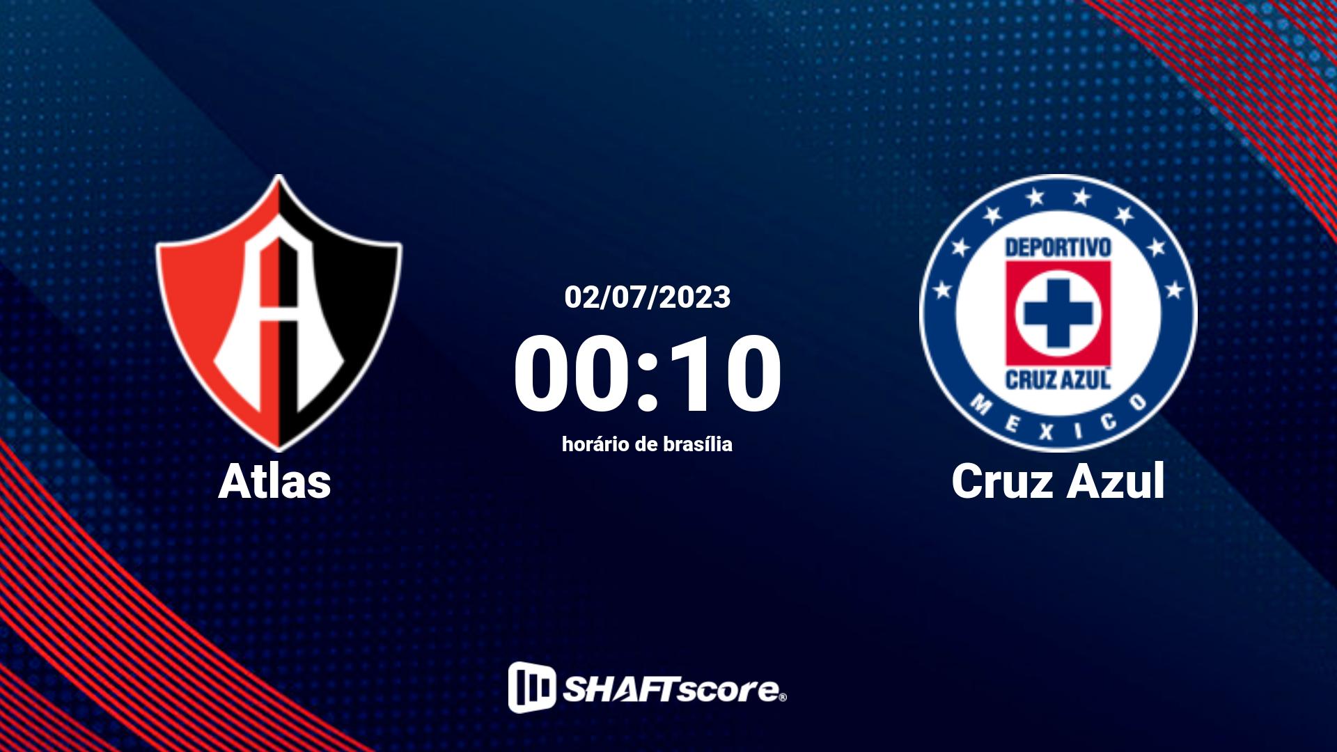 Estatísticas do jogo Atlas vs Cruz Azul 02.07 00:10